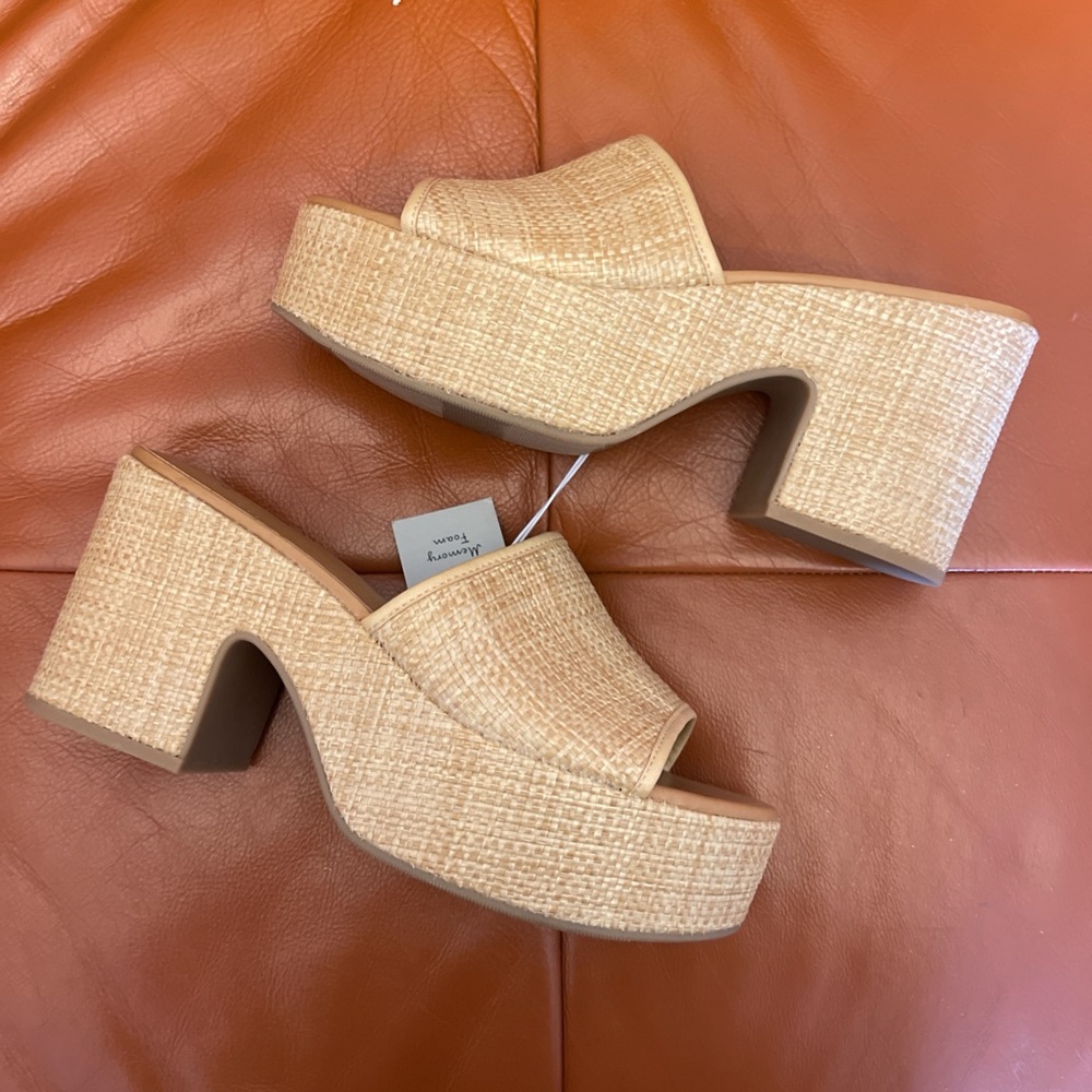 A New Day Cream Heels with Platform and Open Toe